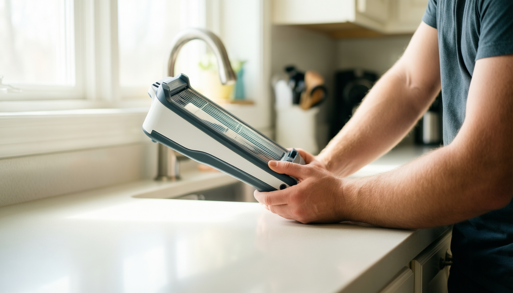Börner Roko Powerline vegetable slicer — lifestyle photo showing Börner by Reston Lloyd in use
