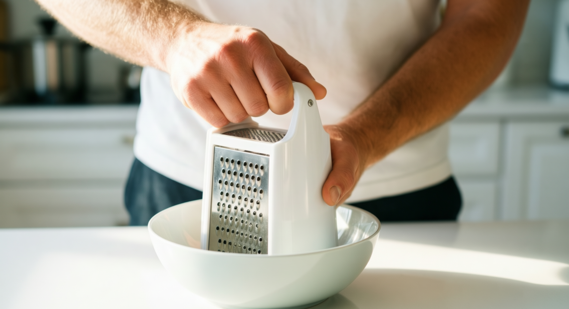 rotary cheese grater — lifestyle photo showing Rotary Cheese Grater 5 in use