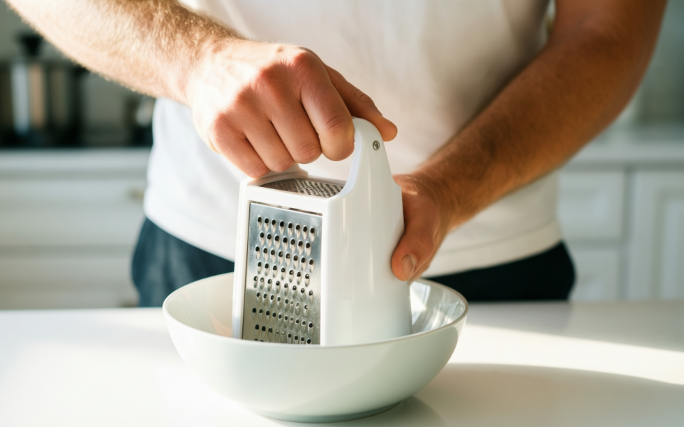 rotary cheese grater — lifestyle photo showing Rotary Cheese Grater 5 in use
