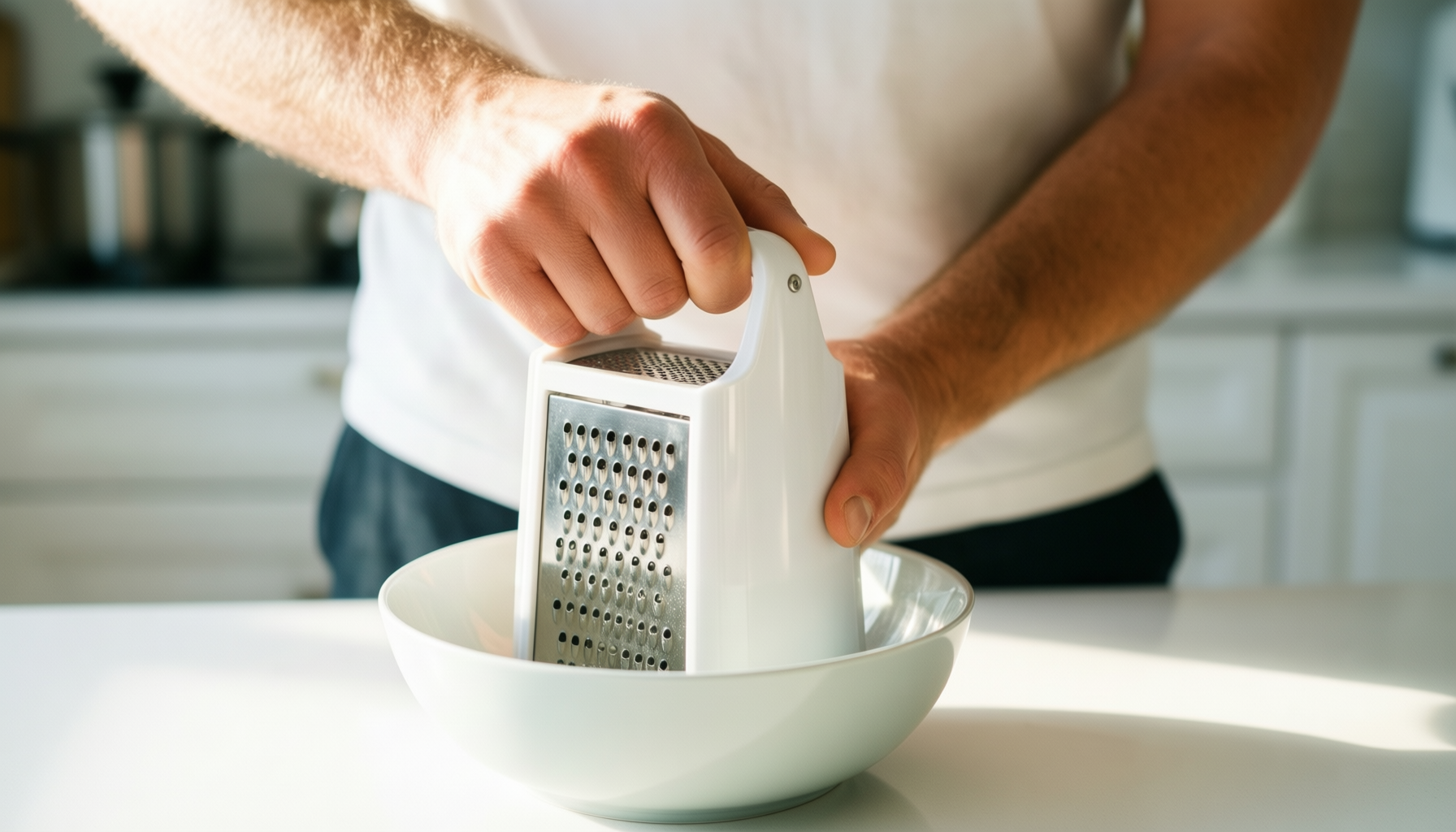 rotary cheese grater — lifestyle photo showing Rotary Cheese Grater 5 in use