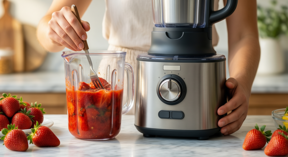 1800w 4-in-1 hand blender — lifestyle photo showing 1800w 4-In-1 Hand Blender in use
