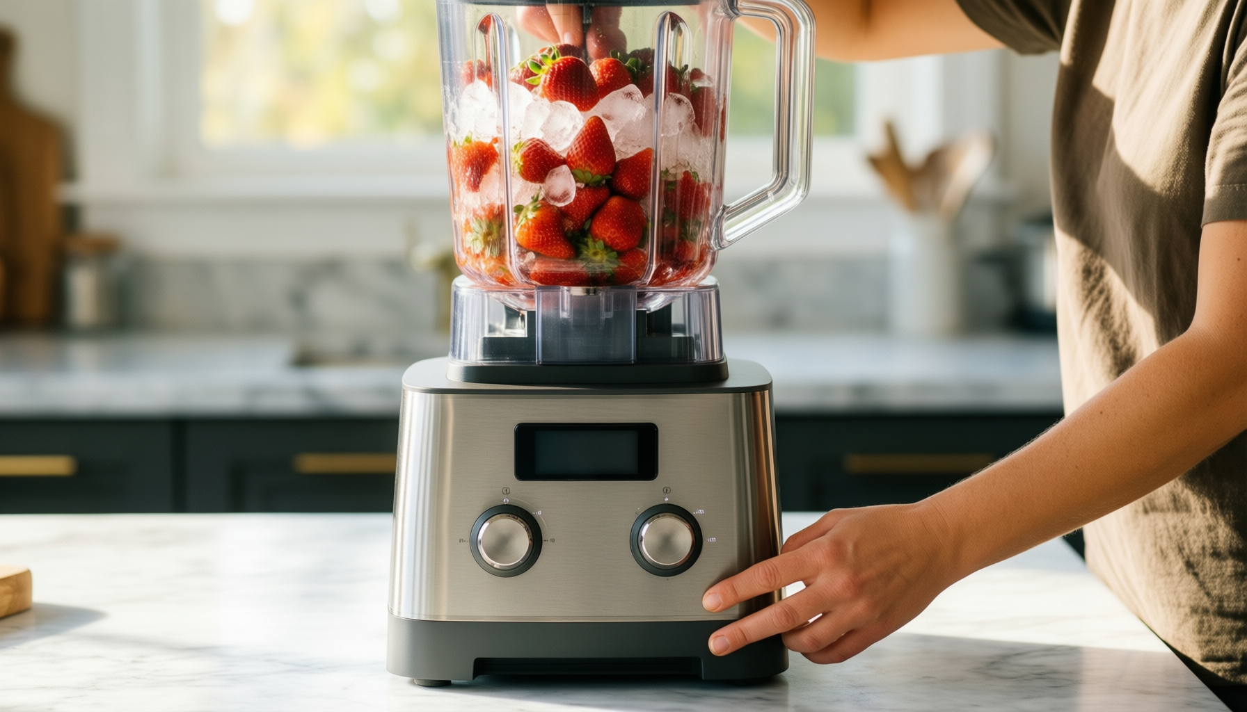 heavy duty ice crusher blender — lifestyle photo showing Multifunctional Blender & Food in use