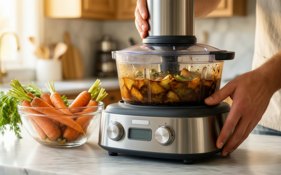 kitchen in the box vegetable chopper — lifestyle photo showing Kitchen in the Box in use