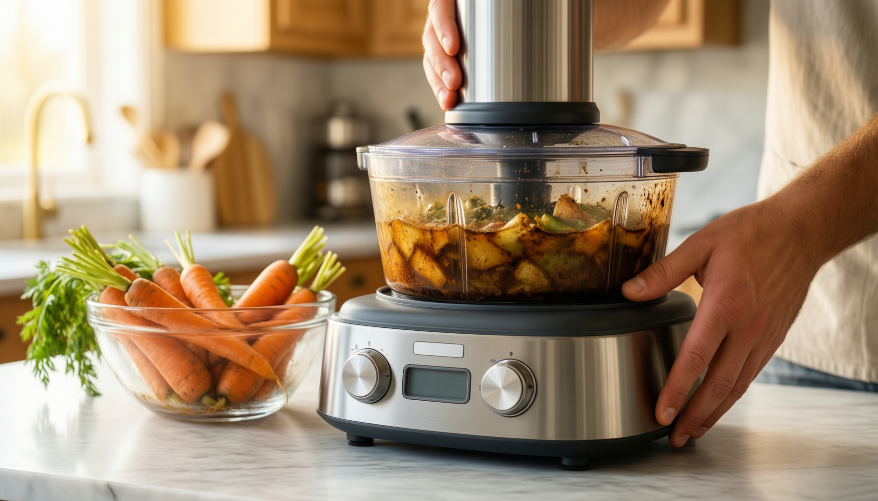 kitchen in the box vegetable chopper — lifestyle photo showing Kitchen in the Box in use