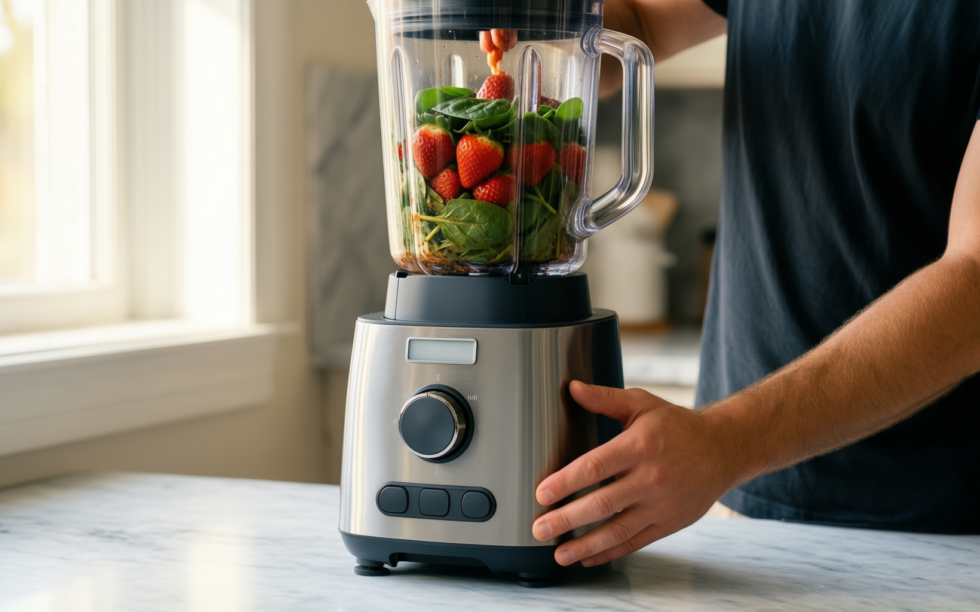 Ninja 3-in-1 Detect Power Blender Processor — lifestyle photo showing Ninja 3-in-1 Detect Power in use