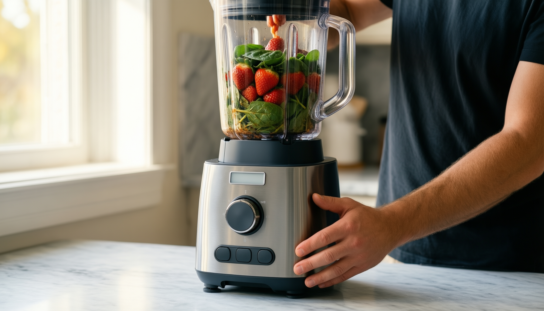 Ninja 3-in-1 Detect Power Blender Processor — lifestyle photo showing Ninja 3-in-1 Detect Power in use