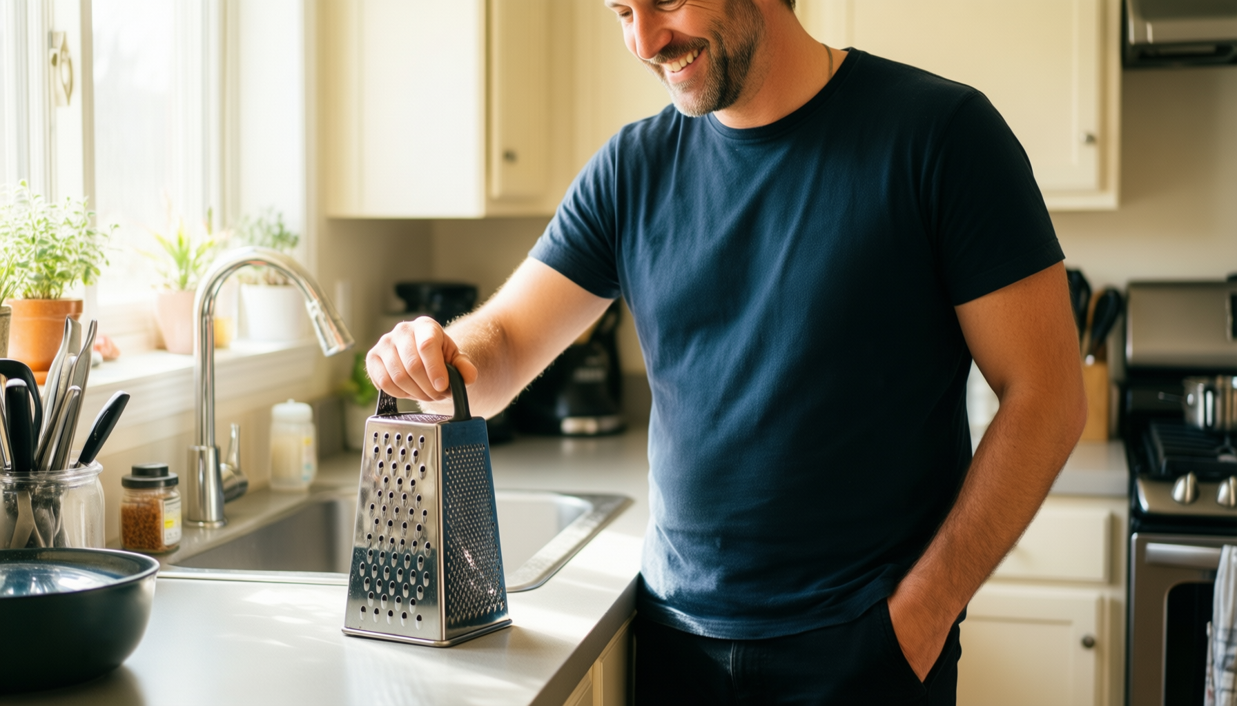 badelite cheese grater — lifestyle photo showing Badelite Cheese Grater Vegetable in use