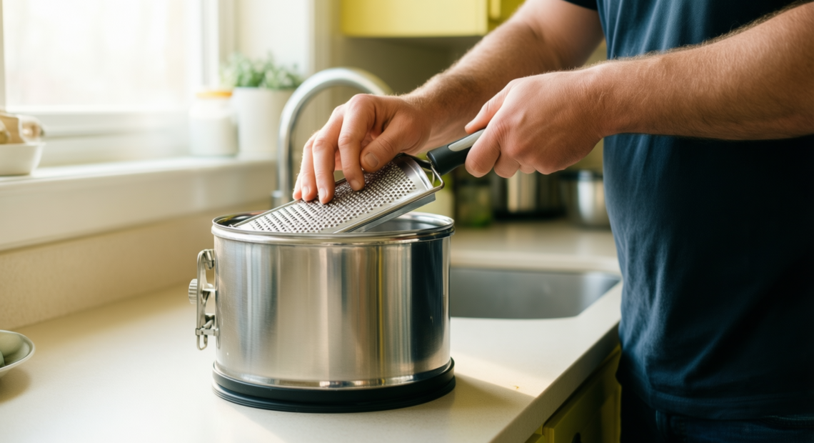 reecaz rotary cheese grater — lifestyle photo showing Reecaz Rotary Cheese Grater in use