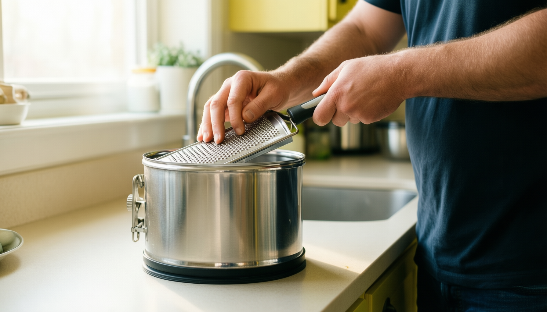 reecaz rotary cheese grater — lifestyle photo showing Reecaz Rotary Cheese Grater in use