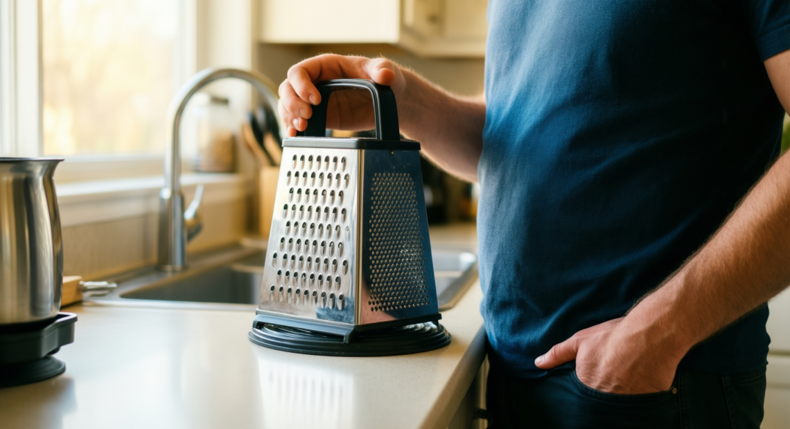 nexsujo rotary cheese grater — lifestyle photo showing Nexsujo Rotary Cheese Grater in use