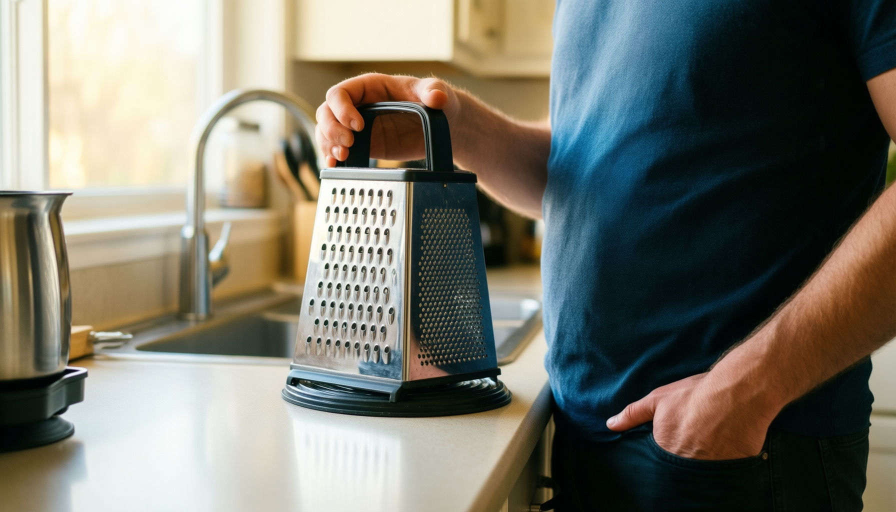 nexsujo rotary cheese grater — lifestyle photo showing Nexsujo Rotary Cheese Grater in use