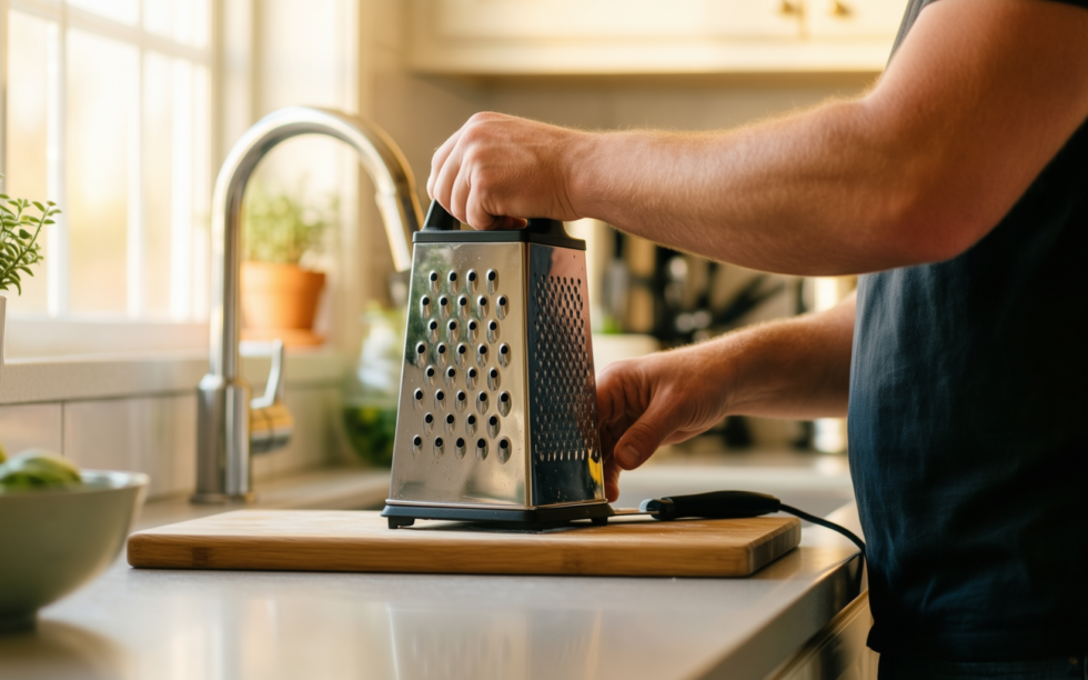 electric cheese grater — lifestyle photo showing Electric Cheese Grater & in use