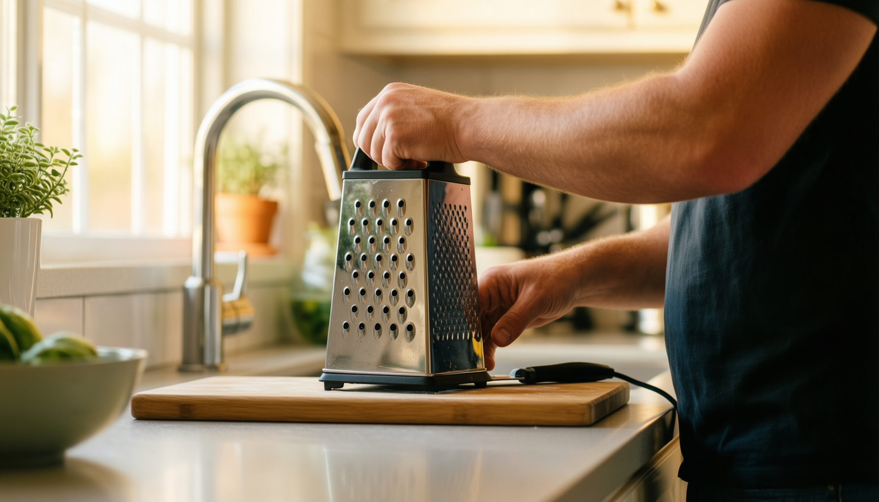 electric cheese grater — lifestyle photo showing Electric Cheese Grater & in use